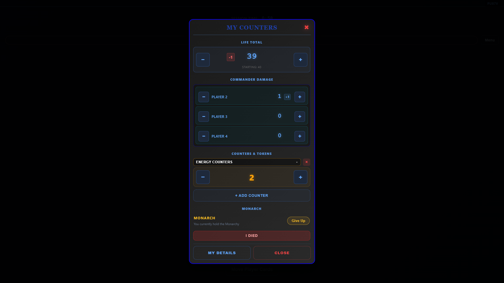 Counters and monarch tracking